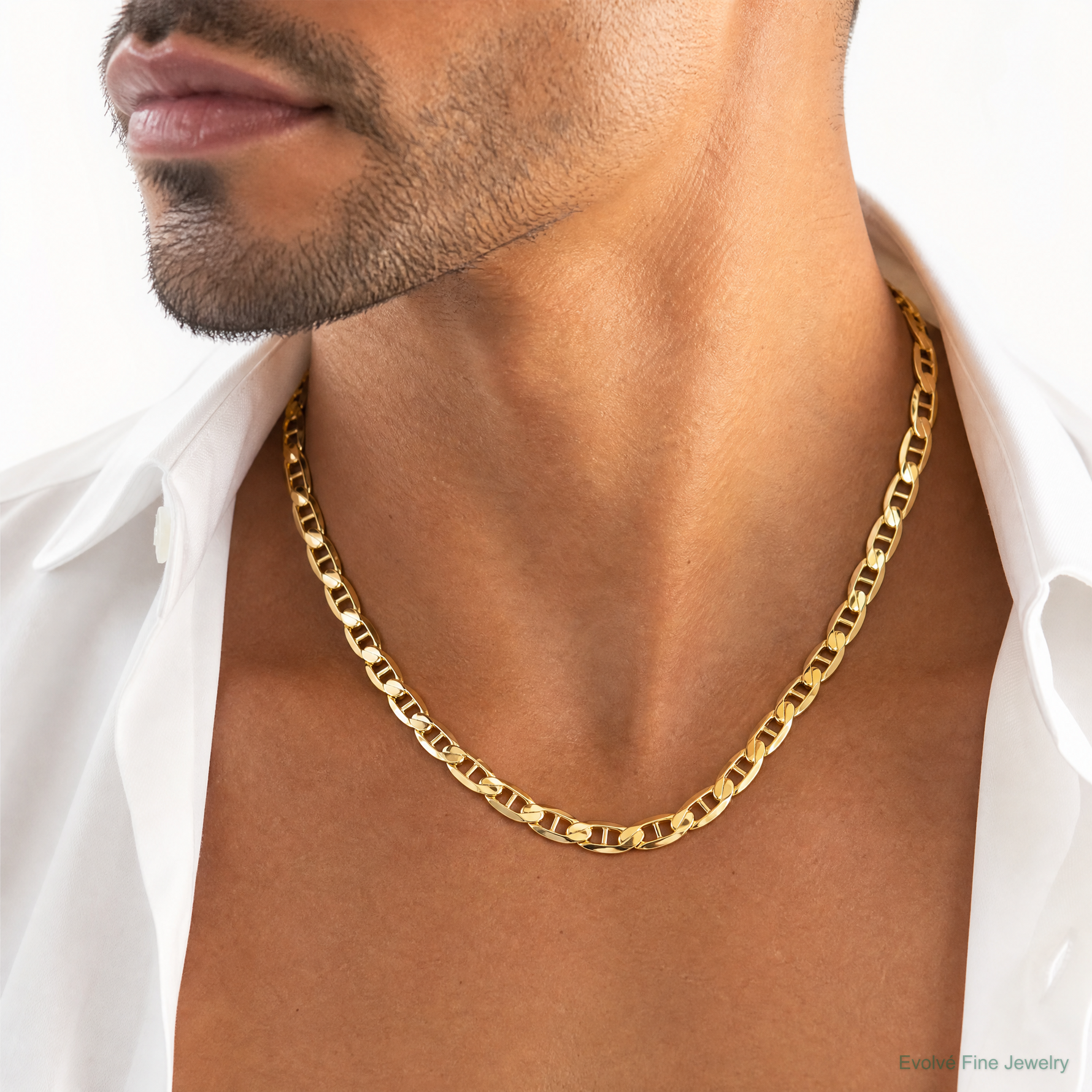 14k 6.25mm Concave Anchor Chain - Model Shot