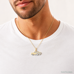 14k w/Rhodium Pick-up Truck Pendant - Model Shot