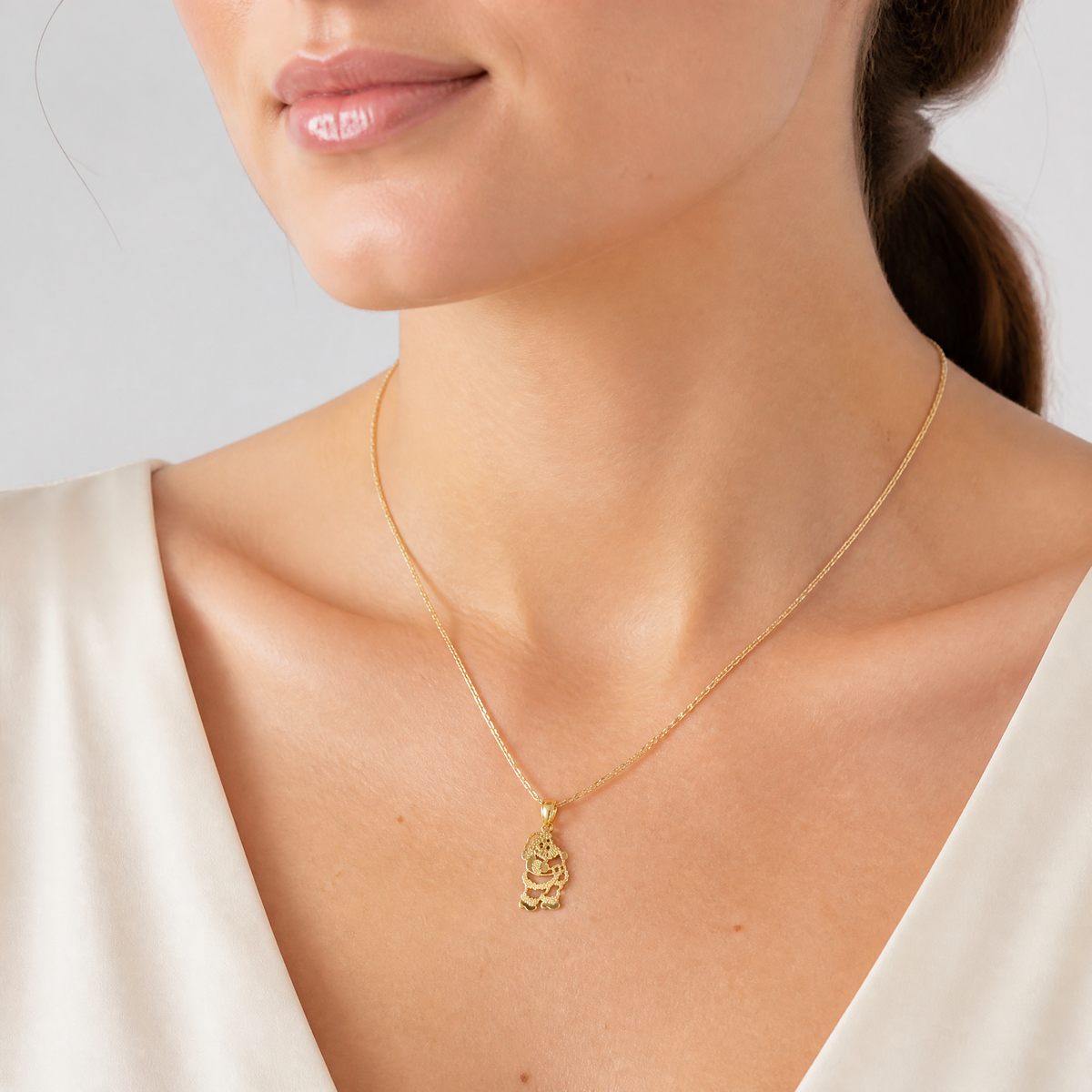 14k Polished Santa Charm - Model Shot
