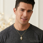 14K w/Rhodium 3-D Moveable Globe Pendant - Model Shot