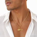 14k 3-D Moveable Helicopter Pendant - Model Shot