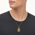 14k United States Navy USN Anchor Pendant - Model Shot