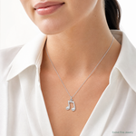 14K White Gold Polished Musical Notes Charm - Model Shot