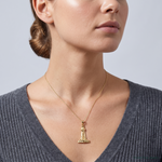 14k Cape May Lighthouse Charm - Model Shot