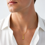 14k Lighthouse Pendant - Model Shot