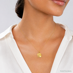 14k Solid Polished Mini Shell Cluster Pendant - Model Shot