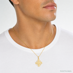 14k Jerusalem Cross Pendant - Model Shot