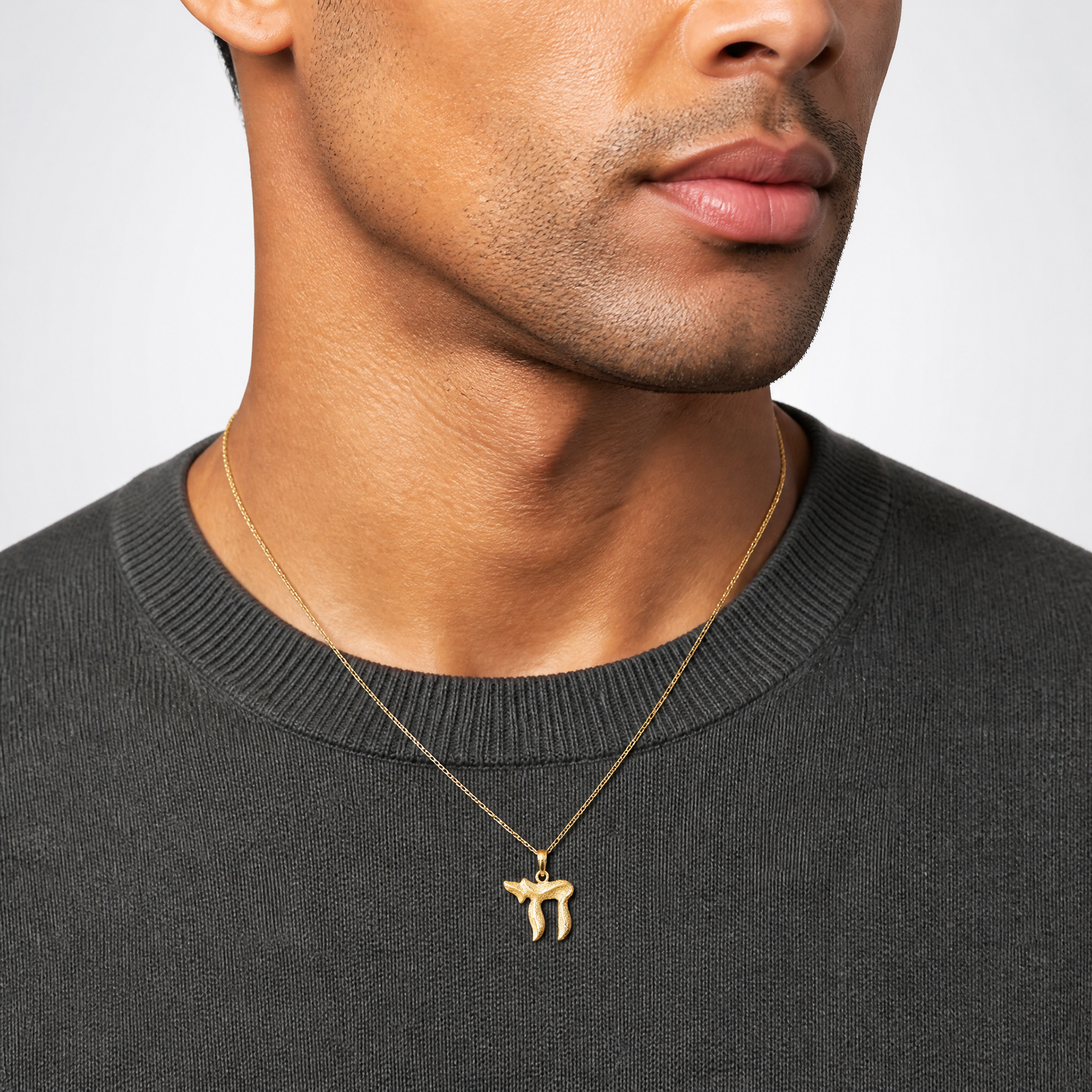 14k Chai Pendant - Model Shot