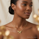 14k Polished and Beaded Butterfly Slide Charm - Model Shot