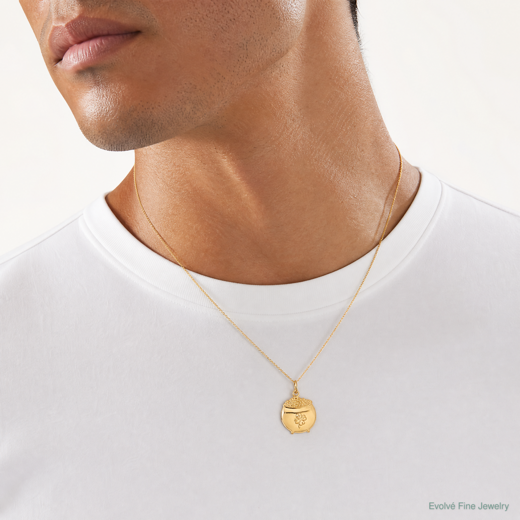 14k Pot of Gold Charm - Model Shot