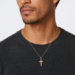 14k Cross Pendant - Model Shot