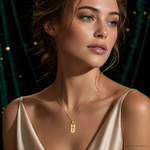 14k Polished Cross Cut-out Pendant - Model Shot
