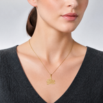14K Textured I LOVE YOU Charm - Model Shot