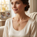 14K BEST MOM with Heart Charm - Model Shot