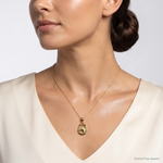 14K Horseshoe with Horse Head Pendant - Model Shot