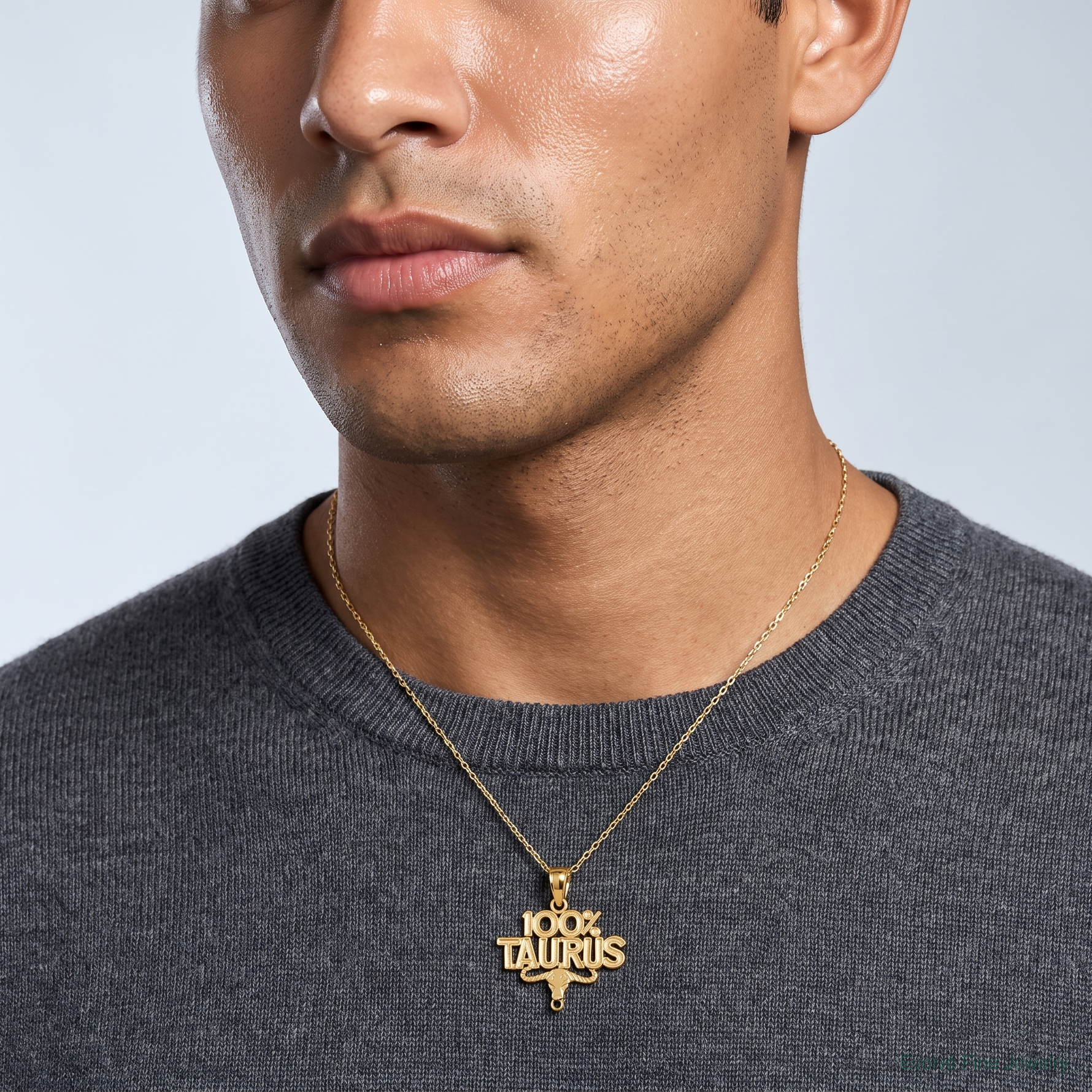 14K 100% TAURUS Zodiac Charm - Model Shot