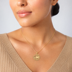 14K 100% AQUARIUS Zodiac Charm - Model Shot