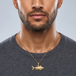 14K Yellowfin Tuna Fish Pendant - Model Shot