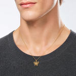 14K Diamond-cut Butterfly Pendant - Model Shot
