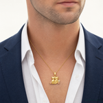14k Two-tone w/White Rhodium Cats Pendant - Model Shot