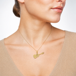 14K Guitar Pendant - Model Shot