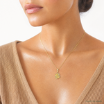 14k Polished and Textured 4-Leaf Clover Pendant - Model Shot