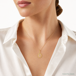 14K Two-tone Polished St. Mary Medal Pendant - Model Shot