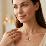 14k MOM Heart Pendant - Model Shot