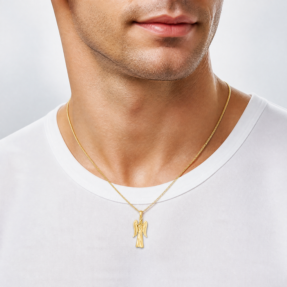 14k Fancy Angel Charm - Model Shot
