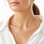 14K Polished Cut-out Heart Pendant - Model Shot