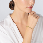 14K Polished and Diamond-cut Fancy Spiral Bangle - Model Shot