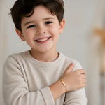 14k Semi-Solid Polished Figaro ID Bracelet - Model Shot