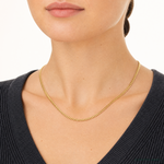 14k 3.5mm Solid Miami Cuban Chain - Model Shot