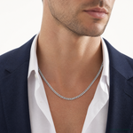 14k White Gold 4.25mm Solid Miami Cuban Chain - Model Shot