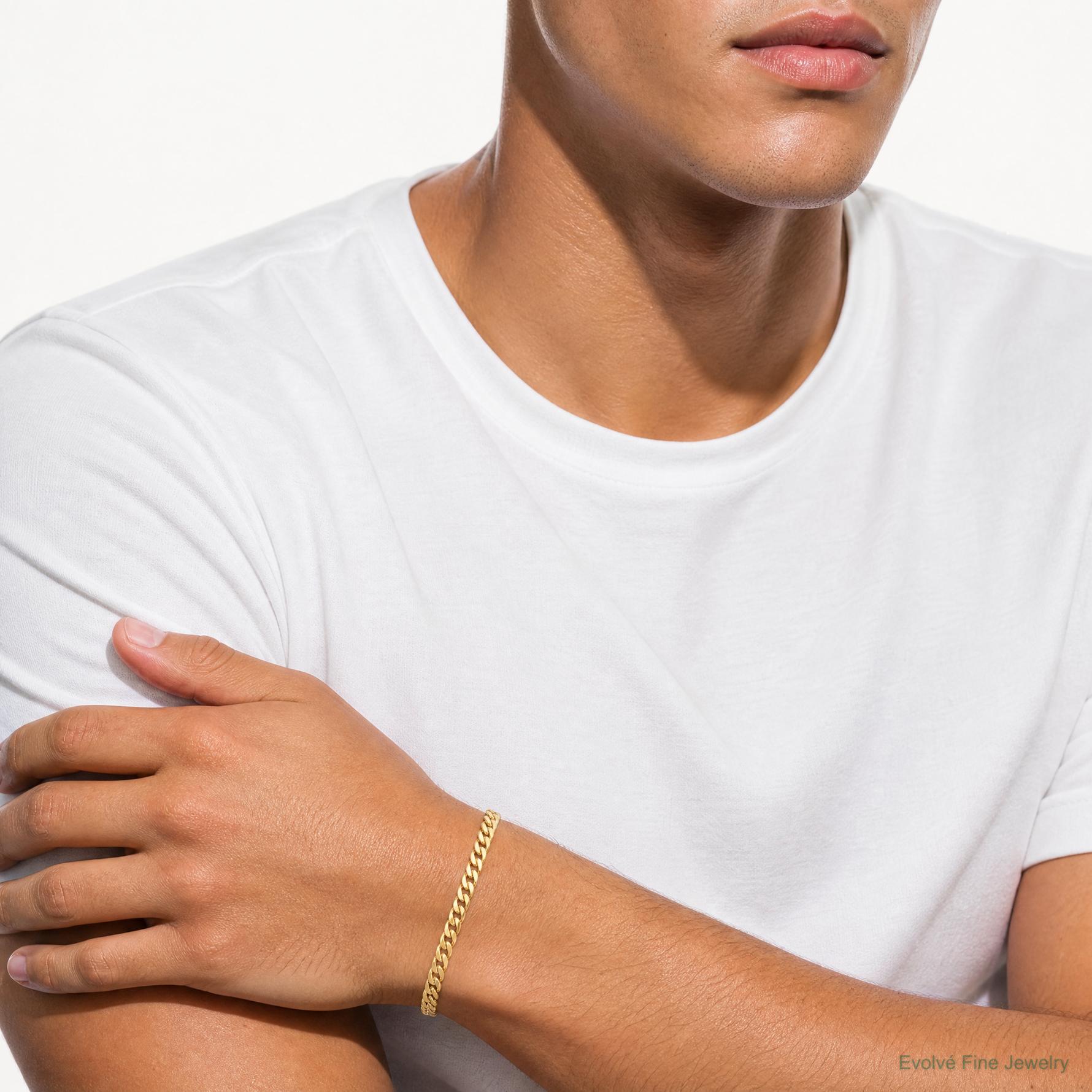 14k 5.5mm Solid Miami Cuban Chain - Model Shot