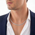 14k White Gold 5.5mm Solid Miami Cuban Chain - Model Shot