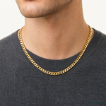 14k 6.75mm Solid Miami Cuban Chain - Model Shot
