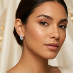 14k WG Dia. Fascination Dia. Dust/Accent Hinged Hoop Earrings - Model Shot