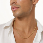 14k 3mm Semi-solid D/C Rope Chain - Model Shot