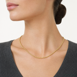 14k 3.5mm Semi-solid D/C Rope Chain - Model Shot