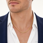 14k 4mm Semi-solid D/C Rope Chain - Model Shot