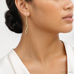 14k Diamond Leverback Earrings - Model Shot