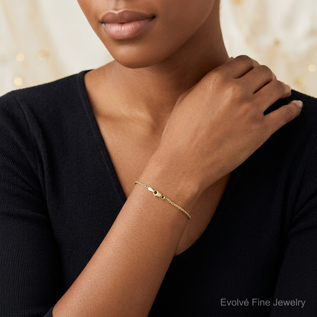 14k 1.5mm Ultra D/C Rope Chain - Model Shot