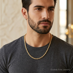 14k 4mm Ultra D/C Rope Chain - Model Shot