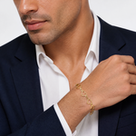 14K Flat Diamond Cut Open Hearts Bracelet - Model Shot