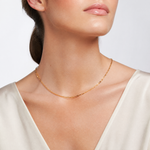 Leslie's Sterling Silver Gold-plt 2.3mm Paperclip 1in+1in Adjustable Chain - Model Shot