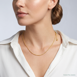 Leslie's Sterling Silver Gold-plated Adjustable 1mm Spiga Chain - Model Shot