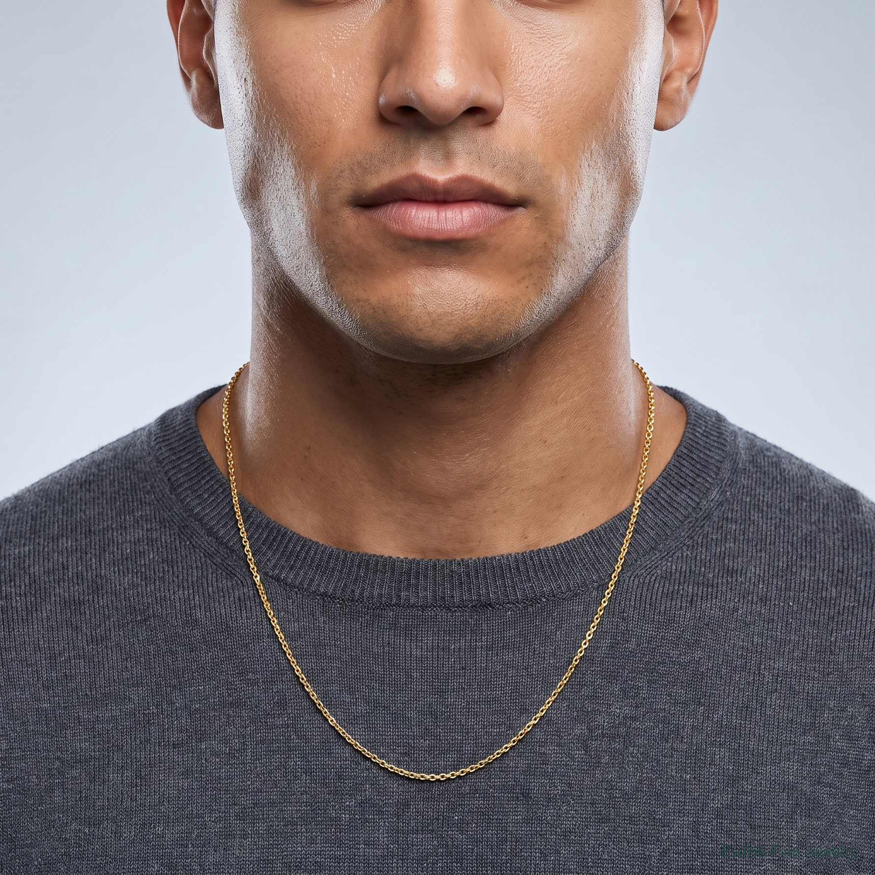 Leslie's Sterling Silver Gold-plated Adjustable 1.75mm Cable Chain - Model Shot