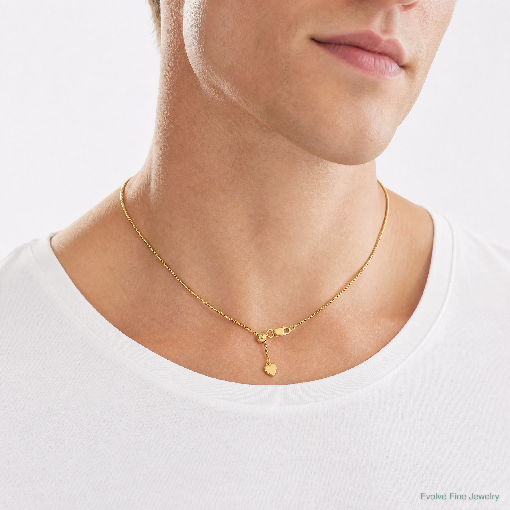 Leslie's Sterling Silver Gold-plated Adjustable 1.5mm Round Box Chain - Model Shot