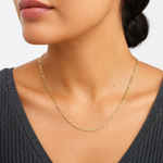 14k 4.75mm Flat Figaro Chain - Model Shot